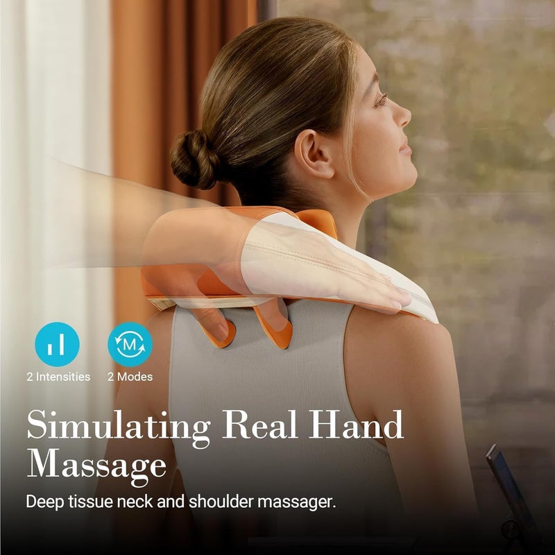 CuPiLo Shiatsu Neck Massager with Heat - Cordless 4D Expert Neck Shoulder Massage for Pain Relief,Upgarded Kneading Massager for Muscle Relaxation, Christmas Gifts for Men Women - Image 4